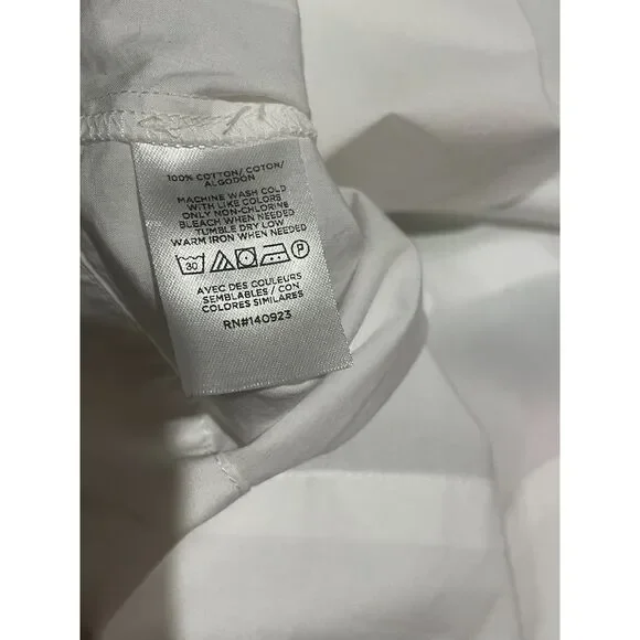 NWT Loft Cotton Poplin Tie Front Top Puff Sleeve Blouse Small - Picture 4 of 8